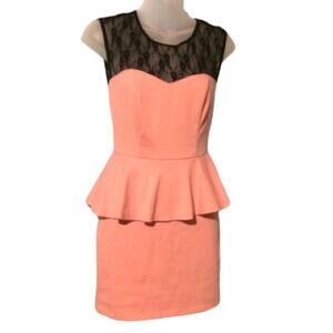 Speechless small sweetheart dress black pink sleeveless lace